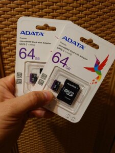 Карта пам'яті Micro SD XC ADATA 64 GB class 10 UHS-I Premier SD адаптер