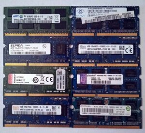 SODIMM 4GB DDR3, DDR3L, 1333-1600 MHz, (1.35-1.5V) для ноутбука