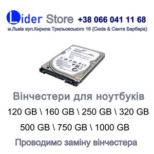 Вінчестер для жорсткого диска ноутбука HDD 320GB Sata 500 GB 750 GB