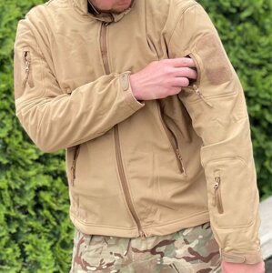 Тактична військова куртка Soft Shell (Софт Шел) Койот, Олива, Чорний