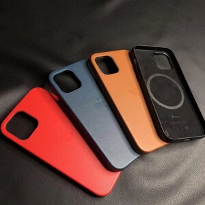 Чохол чохол шкіра leather case 1:1 original iphone айфон 12 14 pro max