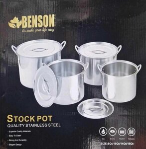 Набір посуду з неіржавкої сталі Benson BN-289 (8 предметів)
