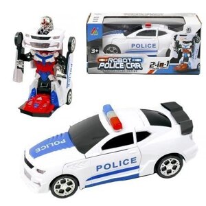 Музична поліцейська машинка трансформер FW 2038, рух, світло, робот