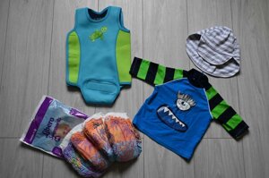 Гідрокостюм Mothercare, захисна футболка, підгузки для басейну