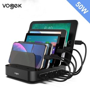 [СТОК] 5-портова USB-зарядна станція Vogek 50W 10А