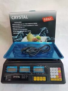 Ваги електронні з калькулятором Crystal 50 kg 6V Краща ціна