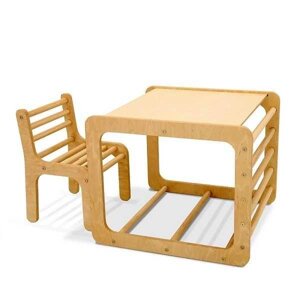 Комплект Кубик матеріал бук, столик кубик + стілець дитячий