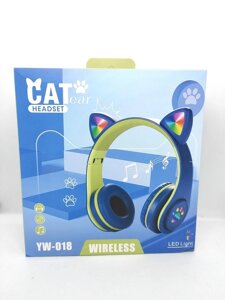 Навушники бездротові накладні CAT EAR YW-018 Bluetooth блютуз гарніт