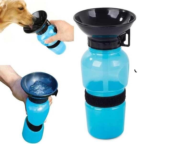 Пляшка для води для собак із вбудованою мискою PARENCE 0.5л від компанії K V I T K A - фото 1