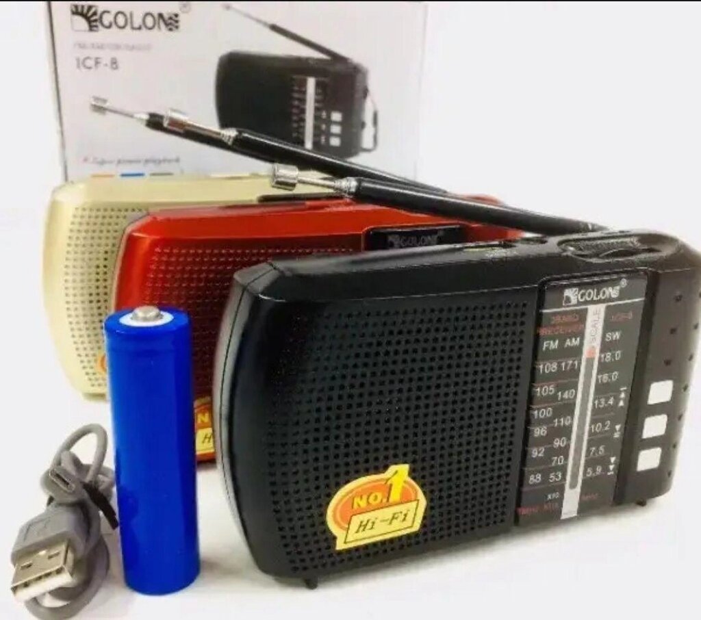 Портативний FM радіоприймач GOLON RX-ICF 8 ФМ радіоакумуляторне від компанії K V I T K A - фото 1