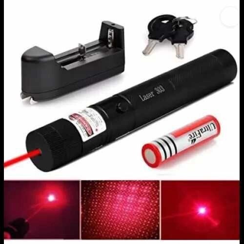 Потужна лазерна указка Laser 303 Червоний Промінь 100 мВт від компанії K V I T K A - фото 1