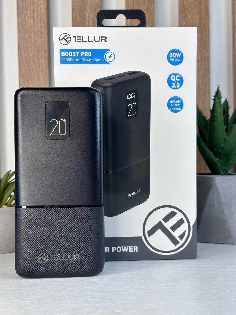 Power Bank Tellur PD202 20000 mAh 2xQC3.0 22.5W Black Купіті Павербанк від компанії K V I T K A - фото 1