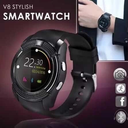 Розумний годинник Smart Watch V8 Камера! MicroSIM! СМС! Bluetooth! від компанії K V I T K A - фото 1