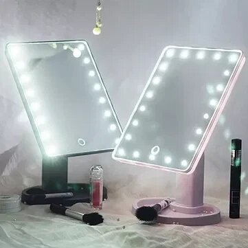 Сенсорне настільне дзеркало для макіяжу прямокутне з підсвічуванням від компанії K V I T K A - фото 1