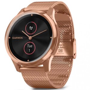 Смарт-годинник Garmin Vivomove Luxe 18K Rose Gold PVD Stainless Steel w. Rose Gold Milanese B. (010-02241-24)