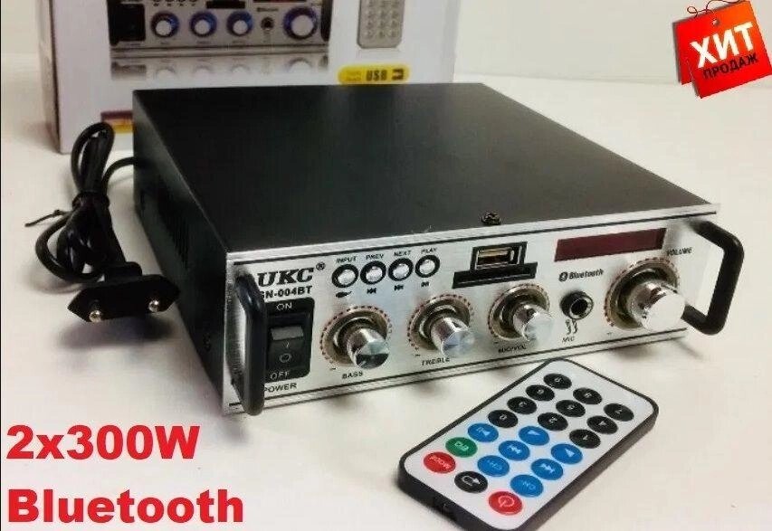 Sound Bluetooth UKC 2 x 300W + караоке. Підсилювач від компанії K V I T K A - фото 1