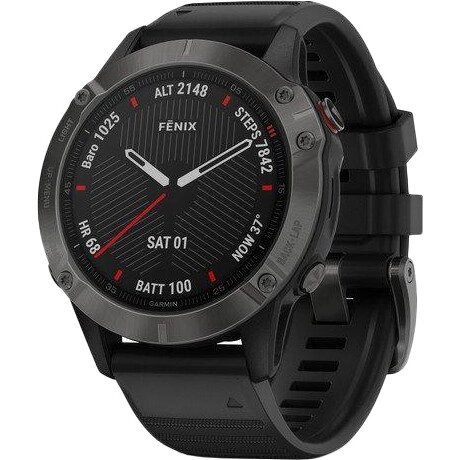 Спортивний годинник Garmin Fenix 6 Sapphire Сarbon Grey DLC with Black Band (010-02158-10/11) 010-02158-11 від компанії K V I T K A - фото 1
