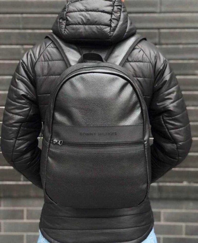 Стильний шкіряний рюкзак Tommy Hilfiger, модний портфель! від компанії K V I T K A - фото 1