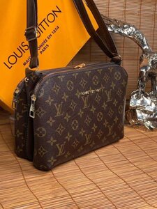 Сумка Louis Vuitton жіночий клатч Луї Вітон коричнева, чорна