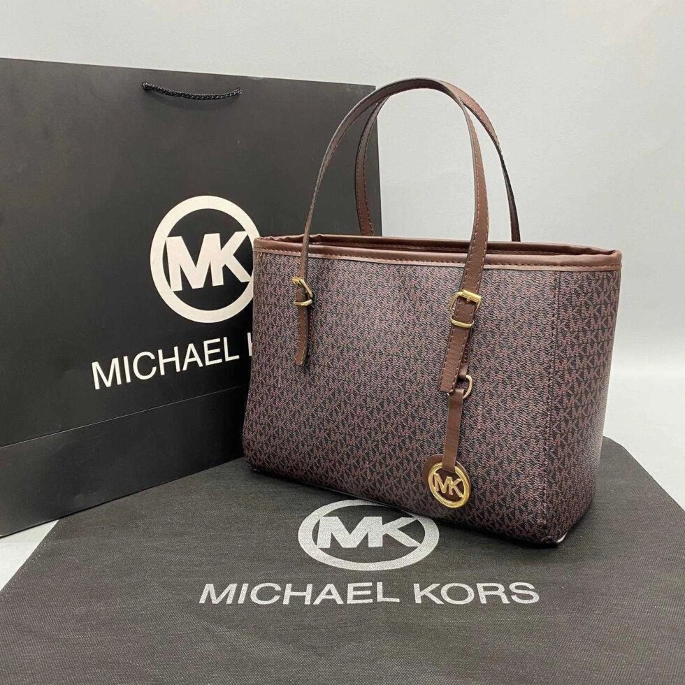 Сумка жіноча Michael Kors шопер Майкл Корс жіноча сумка коричнева від компанії K V I T K A - фото 1