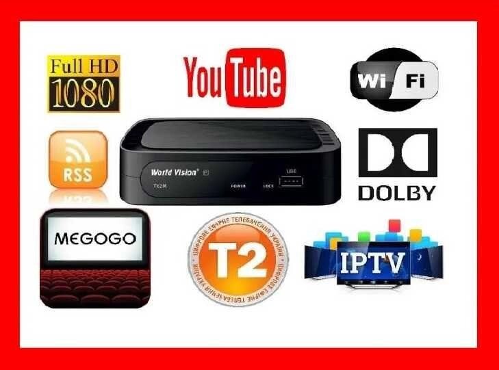 Т2 Цифровий ТВ тюнер MEGOGO DVBT2, FTA з IPTV, Wi-Fi, Youtube, USB від компанії K V I T K A - фото 1