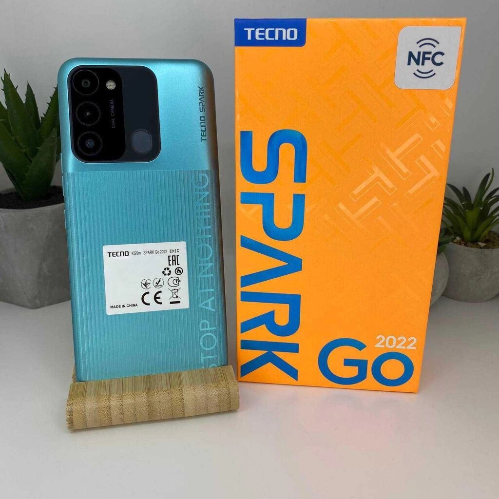 Телефон Tecno (KG5m) Spark Go 2022 2/32Gb Turquoise Cyan Купити від компанії K V I T K A - фото 1