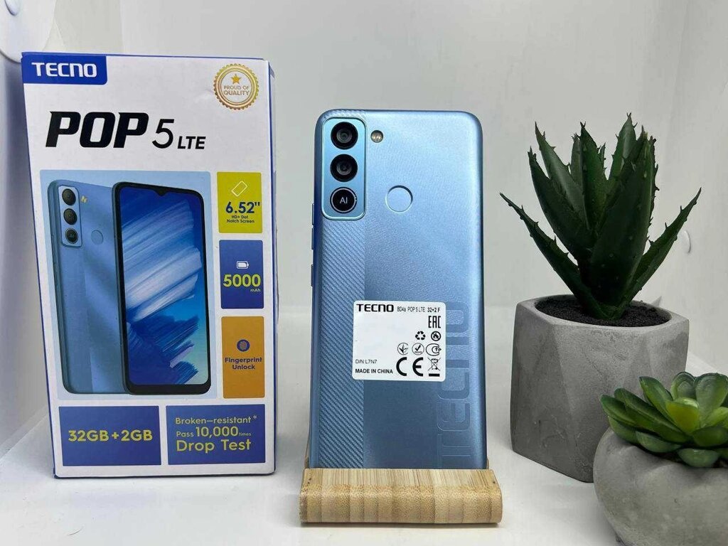 Телефон Tecno POP 5 LTE 2/32 GB Ice Blue Купити Смартфон від компанії K V I T K A - фото 1