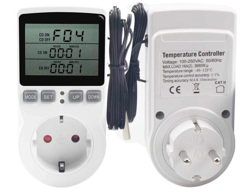 Терморегулятор, контролер температури в розетку, таймер для розетки від компанії K V I T K A - фото 1