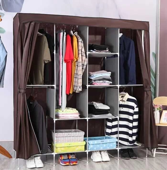 Тканинна шафа 4-секції складаний Storage Wardrobe органайзер гардероб від компанії K V I T K A - фото 1