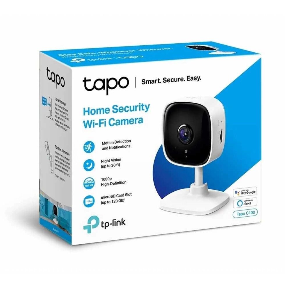 TP Link Tapo C100 Домашня HD Wi-Fi камера від компанії K V I T K A - фото 1