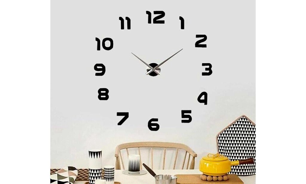 Великий настінний годинник 3D, годинник з арабськими цифрами 60 см від компанії K V I T K A - фото 1