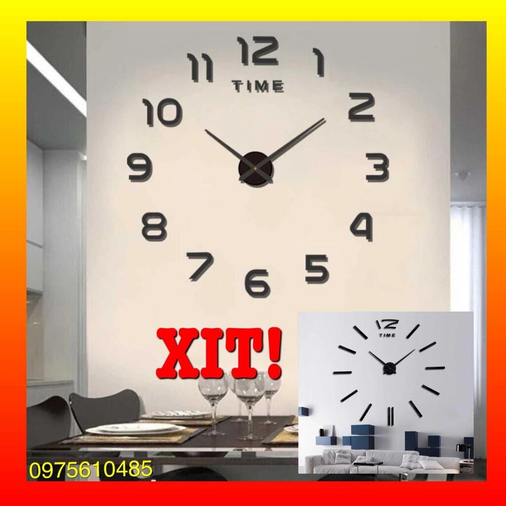Великий Настінній рік великі настінні годинники з цифрами 120см від компанії K V I T K A - фото 1