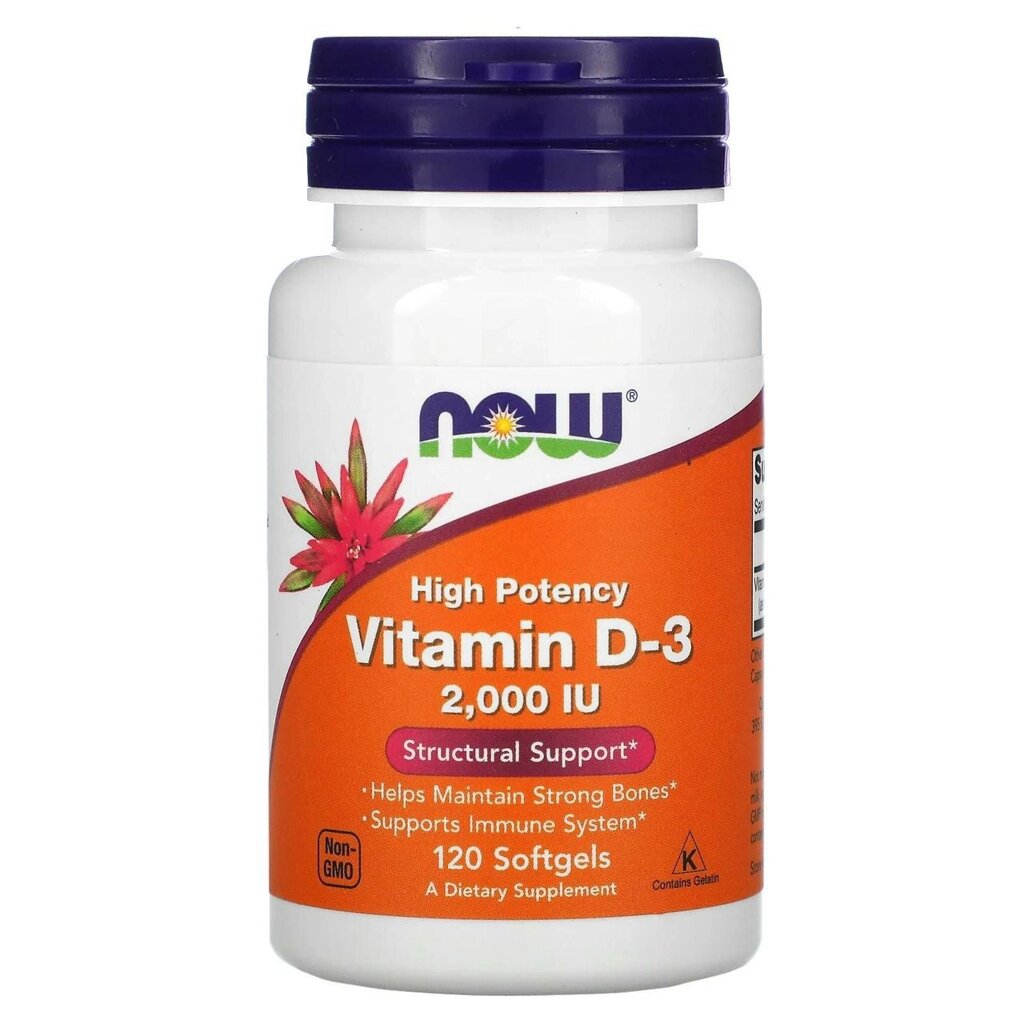 Вітамін NOW Foods Vitamin D-3 High Potency 2,000 5,000 10,000 IU від компанії K V I T K A - фото 1