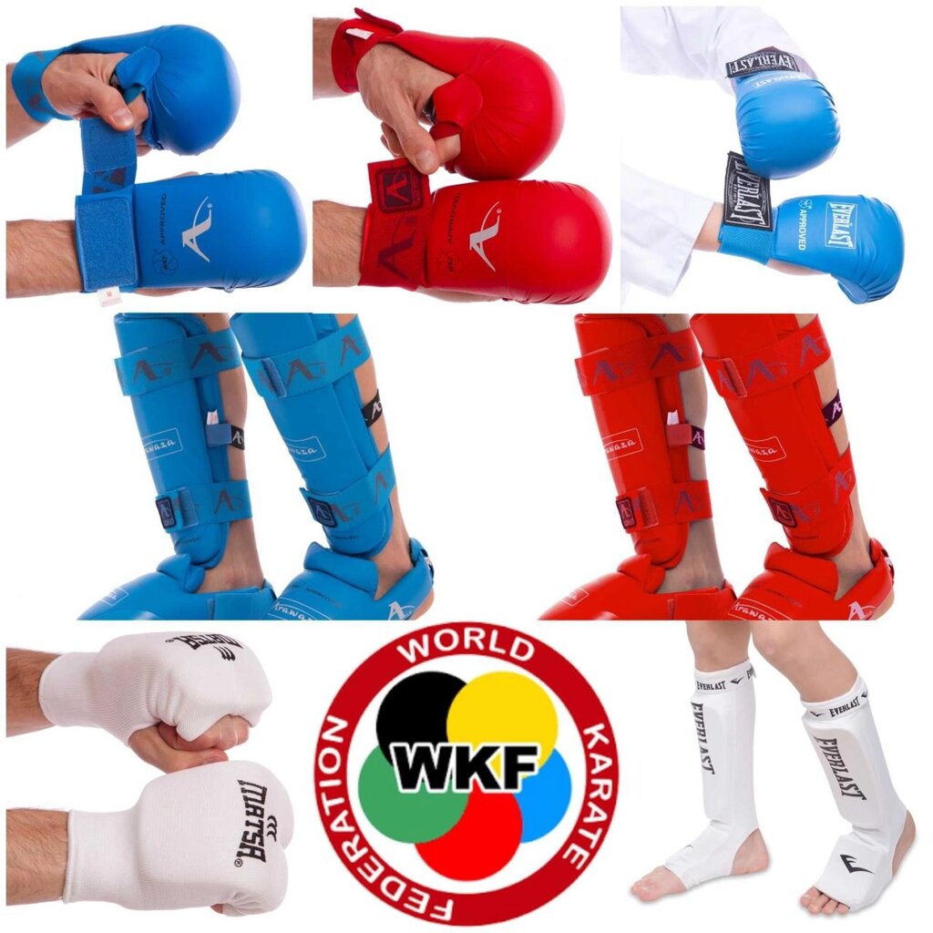 Захист защита рук ніг ног рукавички фути накладки перчатки карате WKF від компанії K V I T K A - фото 1
