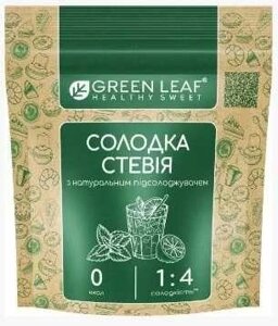 Замінник цукру Green Leaf Солодка Стевія (1:4) 100 г