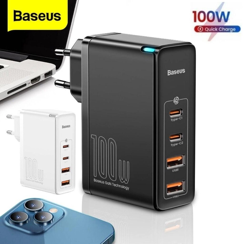 Зарядне Baseus 100W GaN2 Pro ЗЗП ноутбук Apple Macbook Air ipad mi від компанії K V I T K A - фото 1