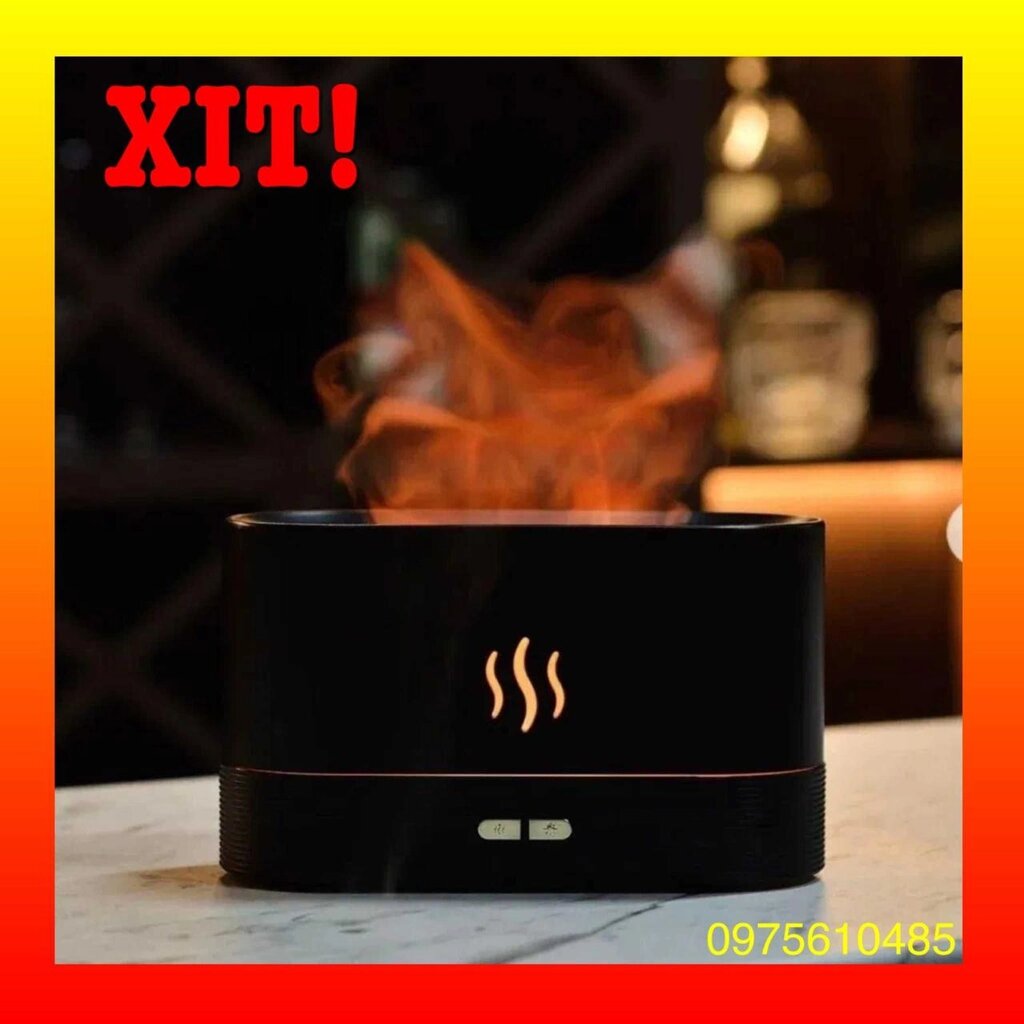 Зволожувач повітря з ефектом полум'я та з нічником на 7 кольорів від компанії K V I T K A - фото 1