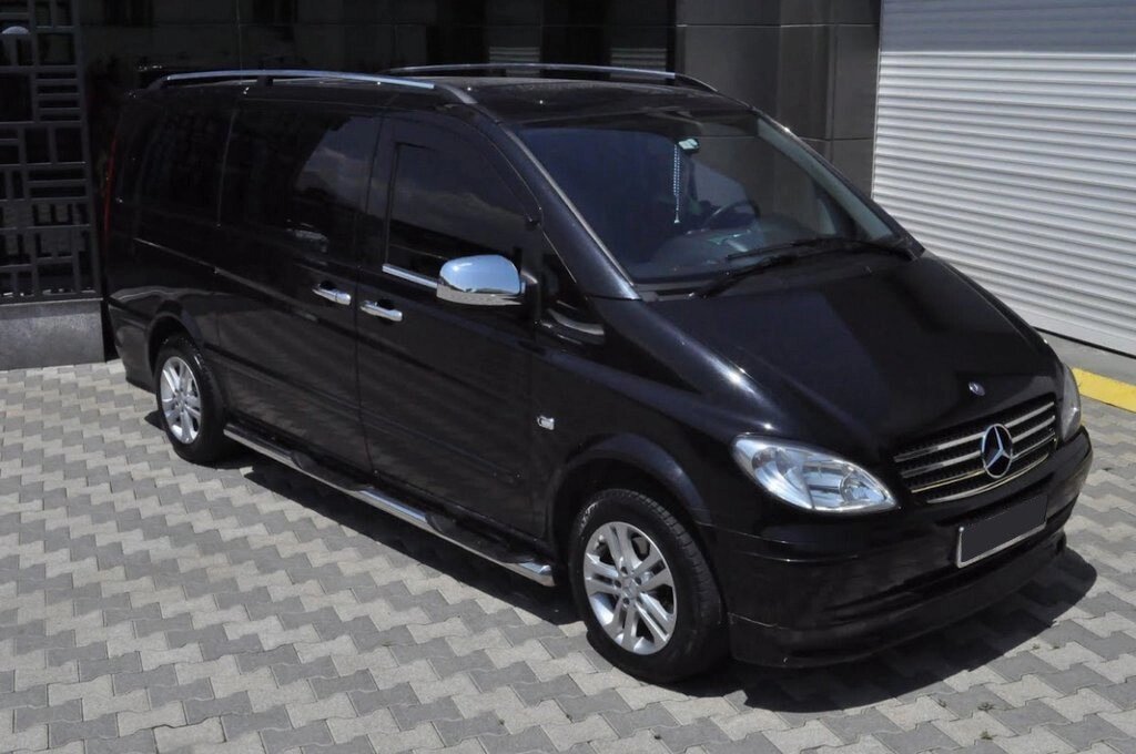 Бічні труби (2 шт., Нерж.) d60, Довга база для Mercedes Vito W639 2004-2015рр. від компанії AUTOAS - фото 1