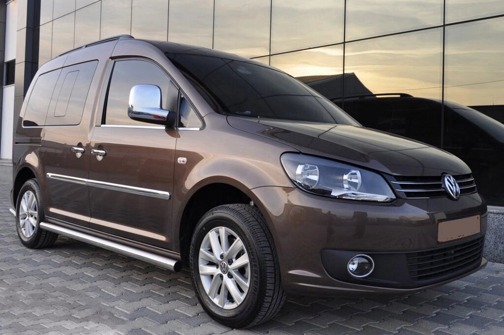 Бічні труби BB001 (2 шт., нерж) d60, Maxi база для Volkswagen Caddy 2004-2010 рр. від компанії AUTOAS - фото 1