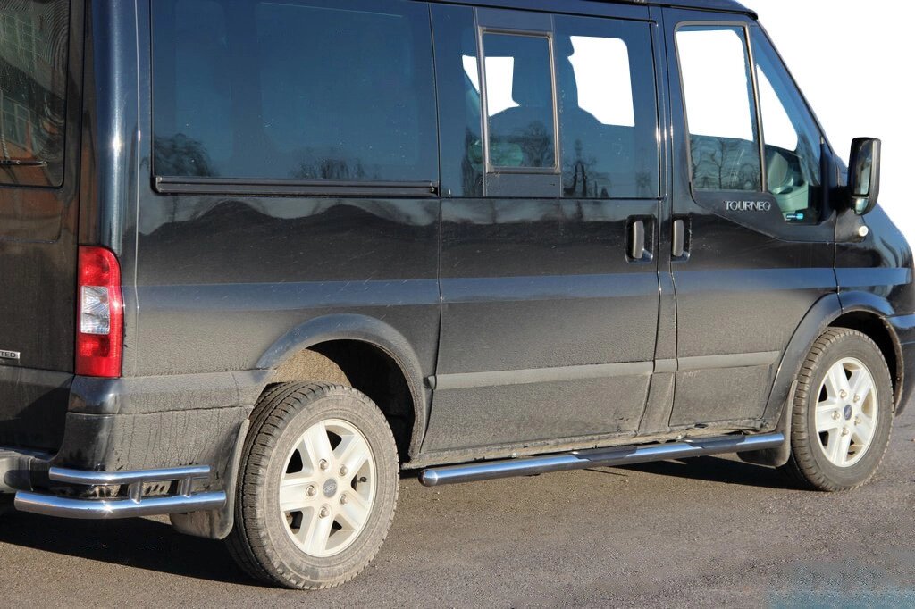 Бічні труби BB002 (2 шт., нерж.) 60 мм, довга база для Ford Transit 2000-2014 рр. від компанії AUTOAS - фото 1