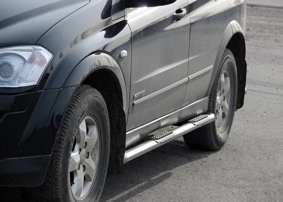 Бічні труби BB002 (2 шт., нерж.) для SsangYong Kyron 2008 мм. від компанії AUTOAS - фото 1