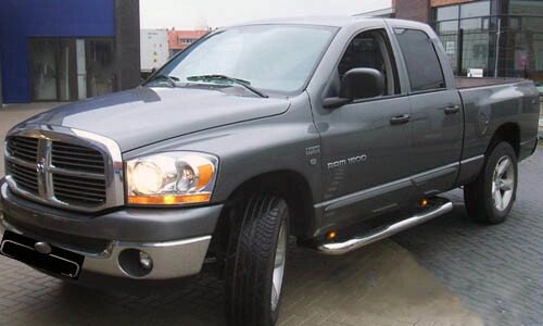 Бічні труби кутові (2 шт., нерж) для Dodge RAM від компанії AUTOAS - фото 1