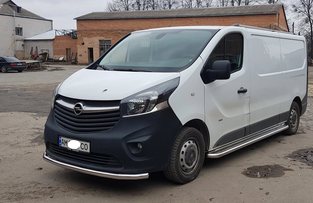 Бічний захист пороги майданчик для Opel Vivaro 2014+, 2001-2013 Кенгурятник захист бампера дуги пороги від компанії AUTOAS - фото 1