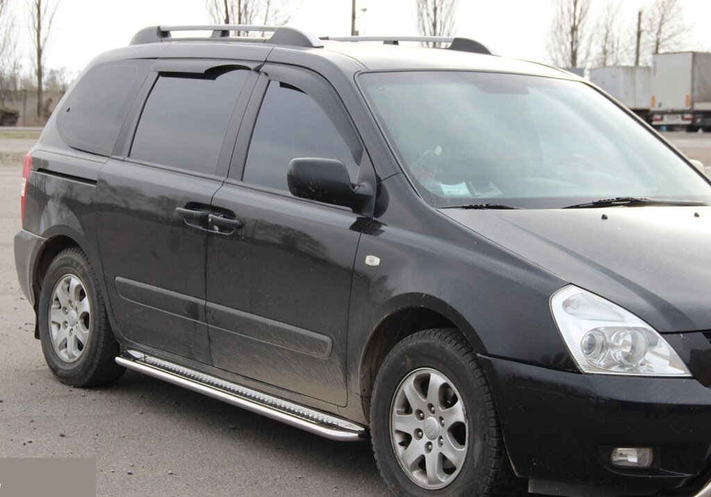 Бічний захист пороги майданчик Kia Carnival 2006-2012 кенгурятник захист задня дуги пороги від компанії AUTOAS - фото 1