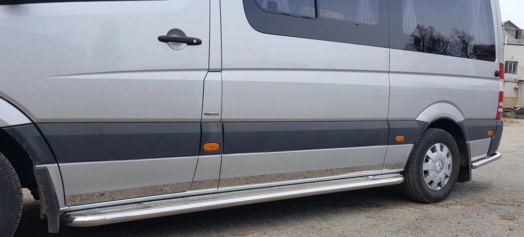 Бічний захист пороги майданчик Mercedes Sprinter 2014+, 2006-13, 1995-06 кенгурятник захист задня дуги пороги від компанії AUTOAS - фото 1