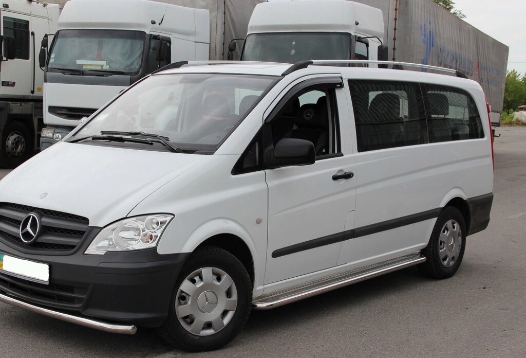 Бічний захист пороги майданчик Mercedes Vito 2010-14,1997-03, 2003-09, 2014+ Захист заднього бампера дуги від компанії AUTOAS - фото 1