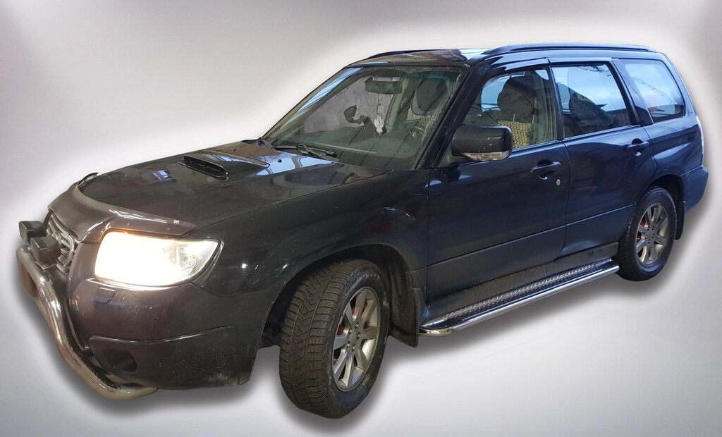 Бічний захист пороги майданчик Subaru Forester 2002-2007 кенгурятник захист бампера дуги пороги від компанії AUTOAS - фото 1