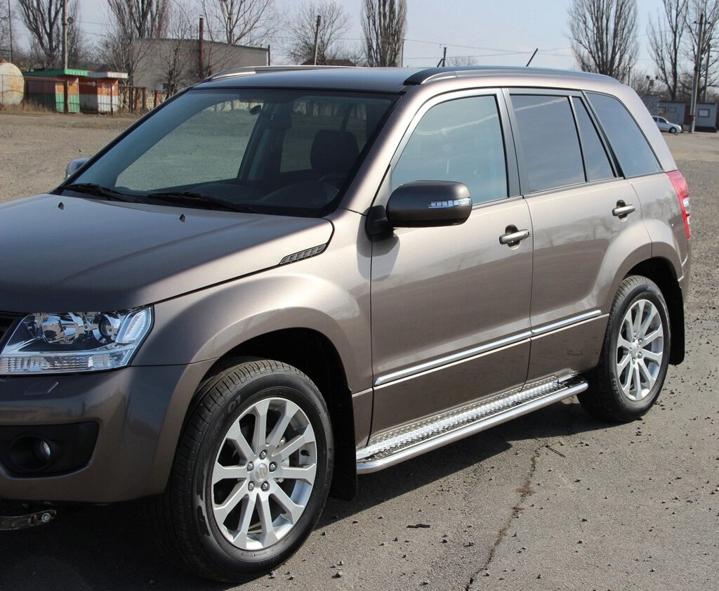 Бічний захист пороги майданчик Suzuki Grand Vitara 2012-2014 кенгурятник захист бампера дуги пороги від компанії AUTOAS - фото 1