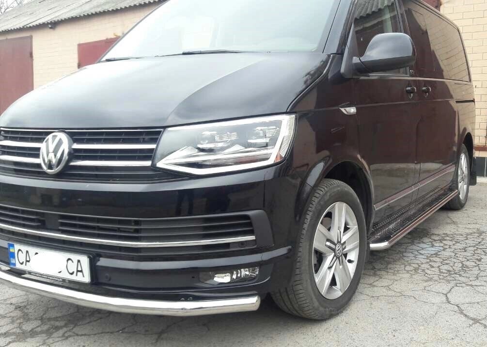 Бічний захист пороги майданчик Volkswagen T6 2015+ кенгурятник захист задня дуги пороги від компанії AUTOAS - фото 1