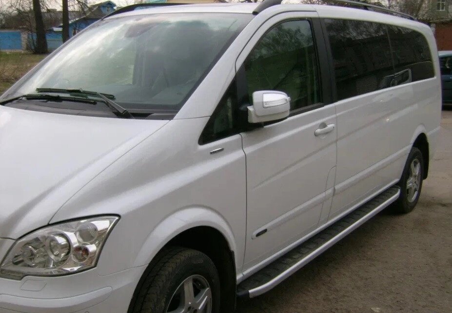 Бічний захист пороги профільні Mercedes Vito 2003-2009,1997-03, 2010-14, 2014+ Захист заднього бампера дуги від компанії AUTOAS - фото 1